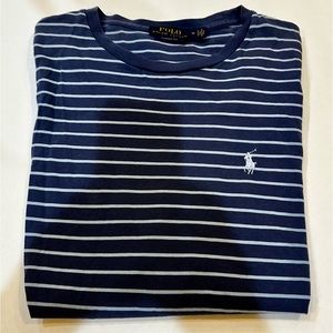 Men’s Polo Ralph Lauren Cotton TShirt Blue Stripes Size M
